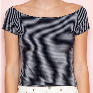 Brandy Melville “Rin” Navy Off the Shoulder Top